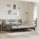 vidaXL fekete fém ágykeret fejtámlával 193 x 203 cm