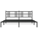 vidaXL fekete fém ágykeret fejtámlával 193 x 203 cm