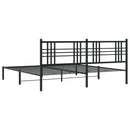 vidaXL fekete fém ágykeret fejtámlával 193 x 203 cm