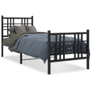 vidaXL fekete fém ágykeret fej- és lábtámlával 75 x 190 cm