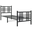 vidaXL fekete fém ágykeret fej- és lábtámlával 75 x 190 cm