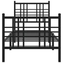 vidaXL fekete fém ágykeret fej- és lábtámlával 75 x 190 cm