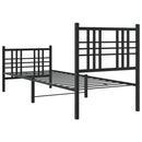vidaXL fekete fém ágykeret fej- és lábtámlával 75 x 190 cm