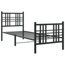 vidaXL fekete fém ágykeret fej- és lábtámlával 80 x 200 cm
