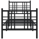 vidaXL fekete fém ágykeret fej- és lábtámlával 80 x 200 cm