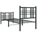 vidaXL fekete fém ágykeret fej- és lábtámlával 80 x 200 cm
