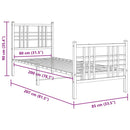 vidaXL fekete fém ágykeret fej- és lábtámlával 80 x 200 cm