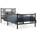 vidaXL fekete fém ágykeret fej- és lábtámlával 90 x 190 cm