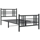 vidaXL fekete fém ágykeret fej- és lábtámlával 90 x 190 cm
