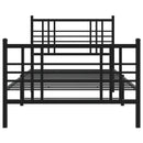 vidaXL fekete fém ágykeret fej- és lábtámlával 90 x 190 cm
