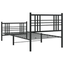vidaXL fekete fém ágykeret fej- és lábtámlával 90 x 190 cm