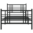 vidaXL fekete fém ágykeret fej- és lábtámlával 100 x 190 cm