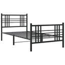 vidaXL fekete fém ágykeret fej- és lábtámlával 100 x 200 cm