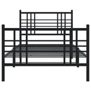 vidaXL fekete fém ágykeret fej- és lábtámlával 100 x 200 cm