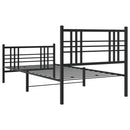 vidaXL fekete fém ágykeret fej- és lábtámlával 100 x 200 cm
