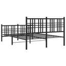 vidaXL fekete fém ágykeret fej- és lábtámlával 120 x 190 cm