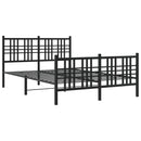 vidaXL fekete fém ágykeret fej- és lábtámlával 137 x 190 cm