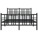 vidaXL fekete fém ágykeret fej- és lábtámlával 137 x 190 cm