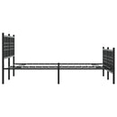 vidaXL fekete fém ágykeret fej- és lábtámlával 137 x 190 cm