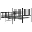 vidaXL fekete fém ágykeret fej- és lábtámlával 137 x 190 cm