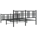 vidaXL fekete fém ágykeret fej- és lábtámlával 150 x 200 cm