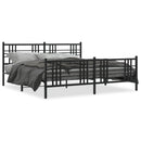 vidaXL fekete fém ágykeret fej- és lábtámlával 183 x 213 cm