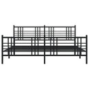 vidaXL fekete fém ágykeret fej- és lábtámlával 183 x 213 cm