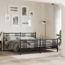 vidaXL fekete fém ágykeret fej- és lábtámlával 183 x 213 cm