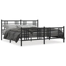 vidaXL fekete fém ágykeret fej- és lábtámlával 193 x 203 cm