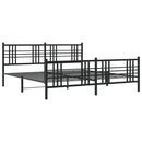 vidaXL fekete fém ágykeret fej- és lábtámlával 193 x 203 cm