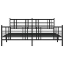 vidaXL fekete fém ágykeret fej- és lábtámlával 200 x 200 cm