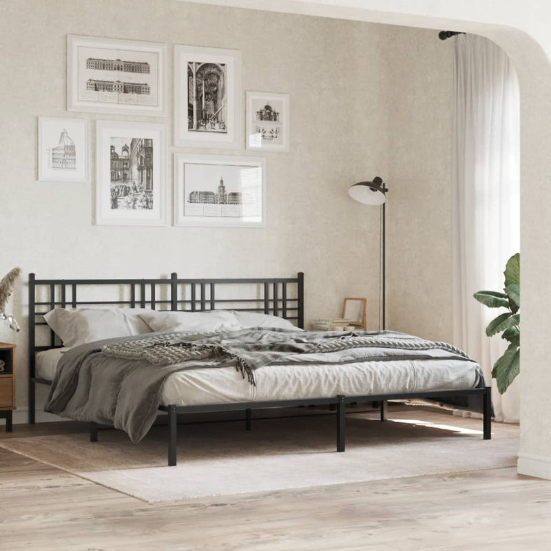 vidaXL fekete fém fejtámla 193 cm