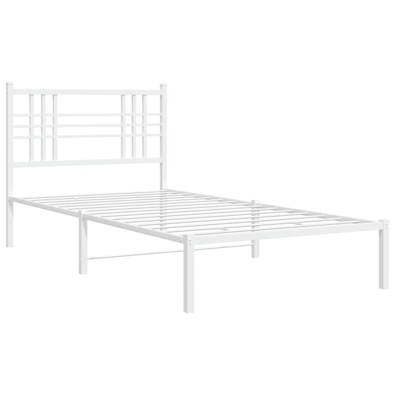 vidaXL fehér fém ágykeret fejtámlával 100x200 cm