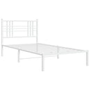 vidaXL fehér fém ágykeret fejtámlával 100x200 cm