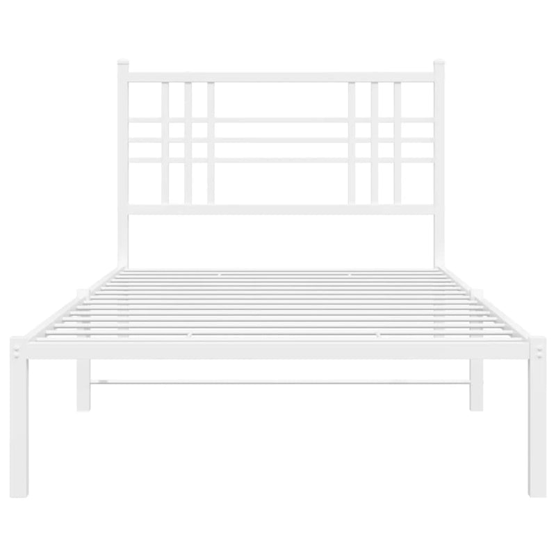 vidaXL fehér fém ágykeret fejtámlával 100x200 cm