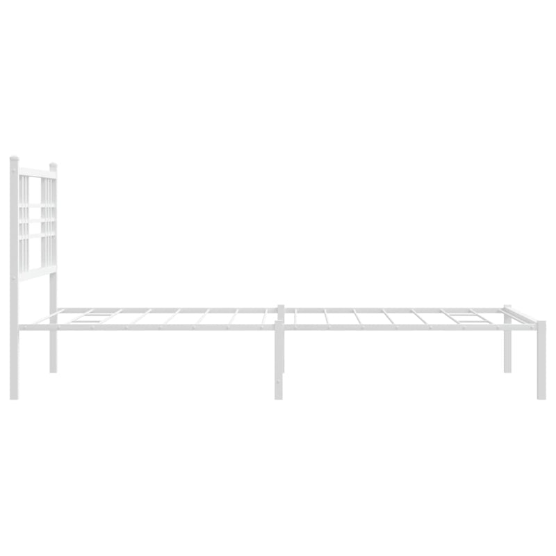 vidaXL fehér fém ágykeret fejtámlával 100x200 cm