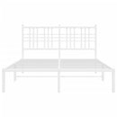 vidaXL fehér fém ágykeret fejtámlával 120 x 200 cm