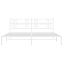 vidaXL fehér fém ágykeret fejtámlával 200 x 200 cm