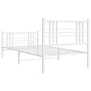 vidaXL fehér fém ágykeret fej- és lábtámlával 90 x 190 cm