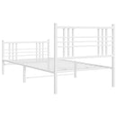 vidaXL fehér fém ágykeret fej- és lábtámlával 107 x 203 cm