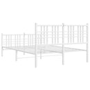 vidaXL fehér fém ágykeret fej- és lábtámlával 137x190 cm