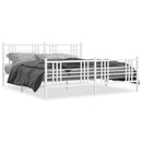 vidaXL fehér fém ágykeret fej- és lábtámlával 183 x 213 cm
