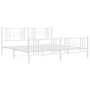 vidaXL fehér fém ágykeret fej- és lábtámlával 183 x 213 cm