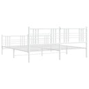 vidaXL fehér fém ágykeret fej- és lábtámlával 183 x 213 cm