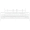 vidaXL fehér fém ágykeret fej- és lábtámlával 200x200 cm