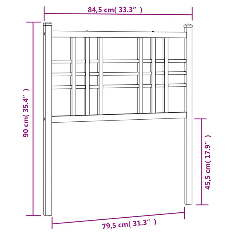vidaXL fehér fém fejtámla 80 cm