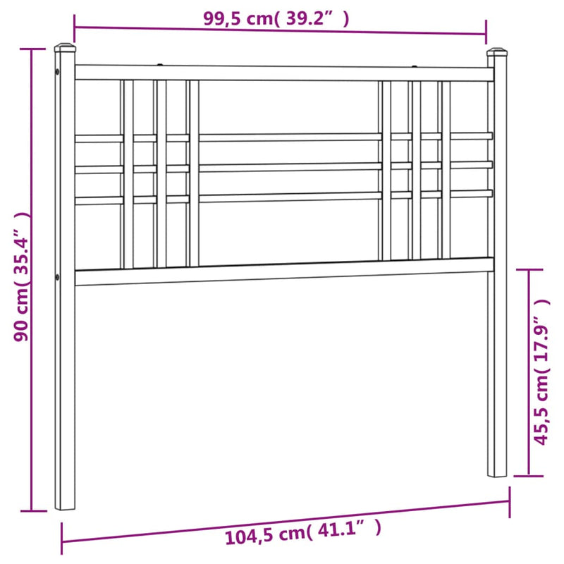 vidaXL fehér fém fejtámla 100 cm