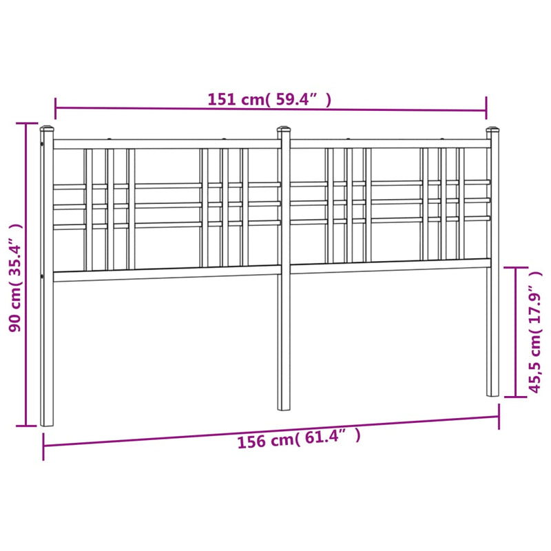 vidaXL fehér fém fejtámla 150 cm