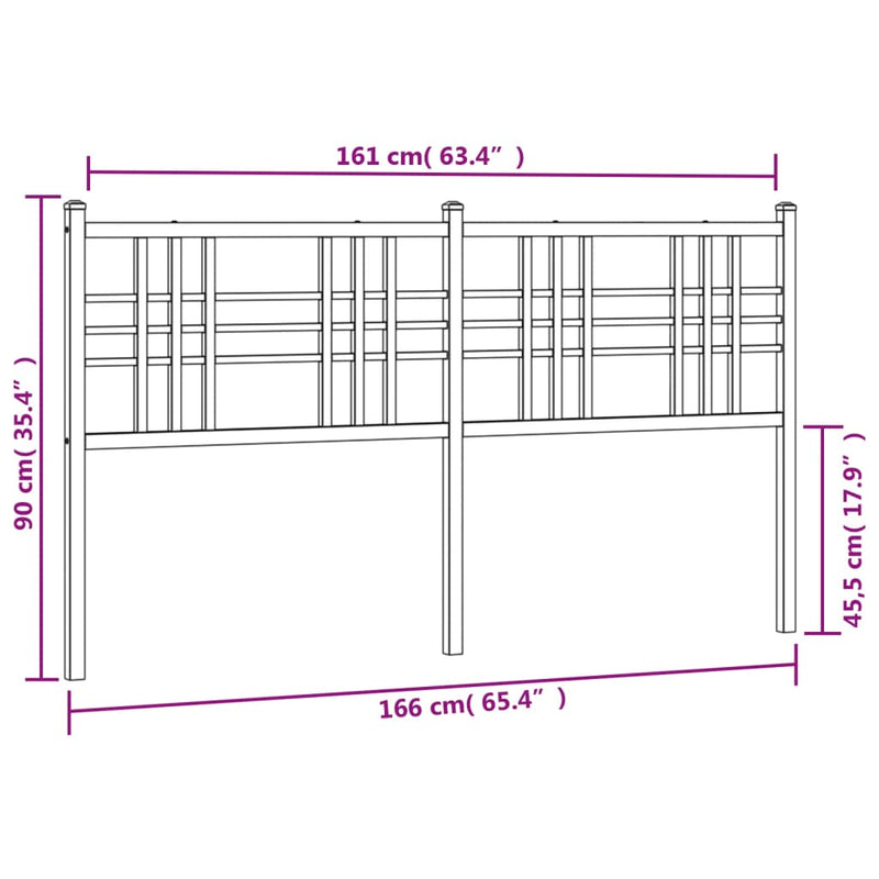 vidaXL fehér fém fejtámla 160 cm