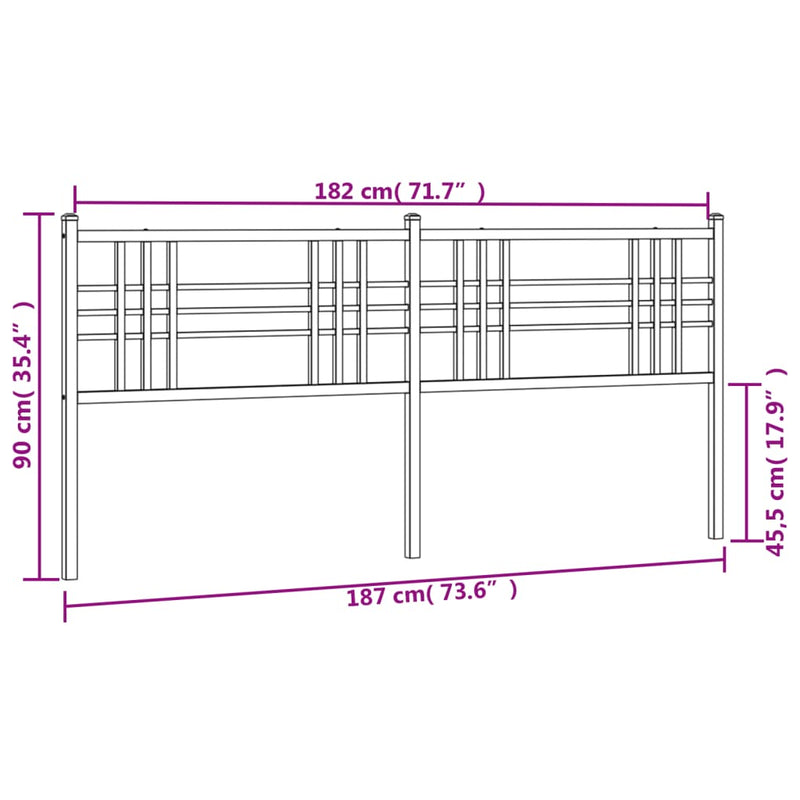 vidaXL fehér fém fejtámla 180 cm